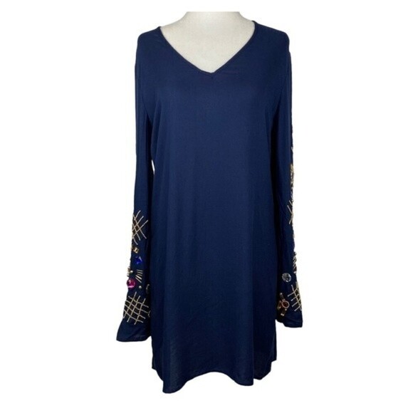 Glamorous Womens Tunic Dress Size S Dark Blue Open Back Short Dress - Picture 1 of 10